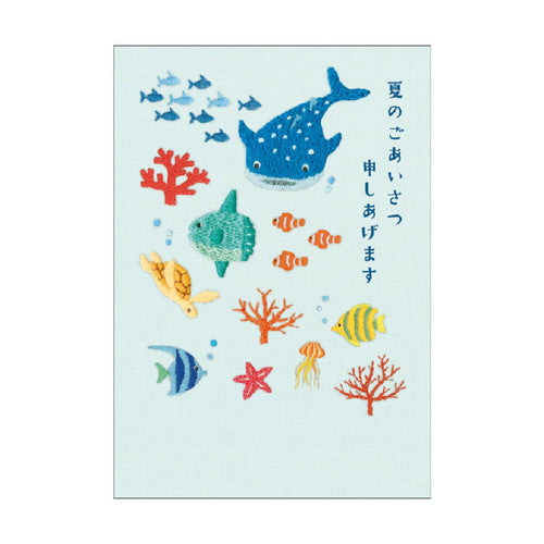 RYURYU Postcard Summer Pack Embroidery/Sea Creatures SPP35