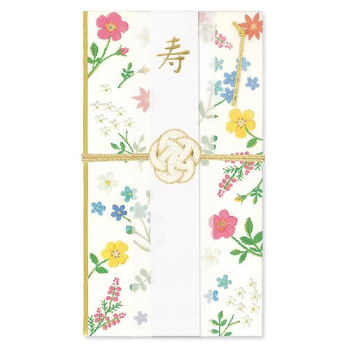RYURYU Gift Bag, Flower Mizuhiki Gift Bag, Embroidery/Garden HPB25