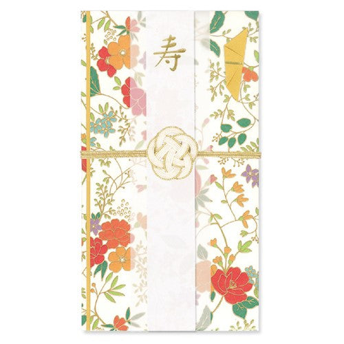 RYURYU Gift Bag, Flower Mizuhiki Gift Bag, Modern Japanese, Flower Pattern HPB31