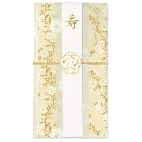 RYURYU Gift Bag, Flower Mizuhiki Gift Bag, Champagne HPB33
