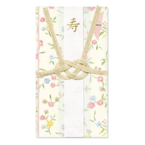 RYURYU Gift Bag, Flower Mizuhiki Gift Bag, Pearl White HPB35