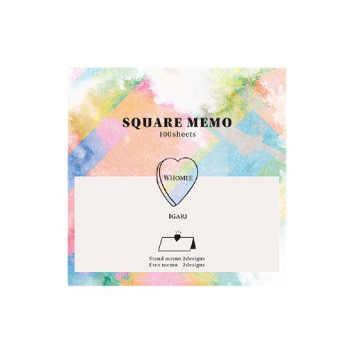 RYURYU Memo Pad WHOMEE Square Memo Pad Foggy Rainbow Foggy Rainbow WHM04