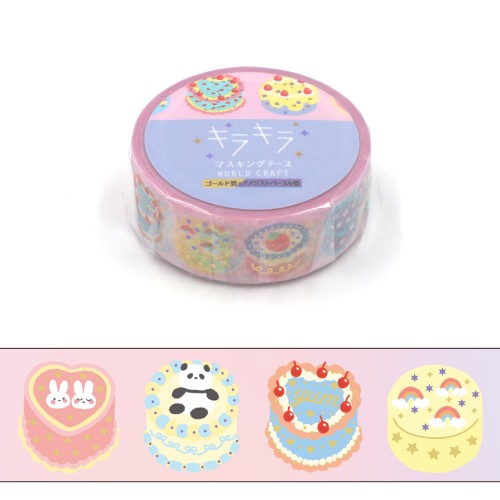 World Craft Masking Tape Glitter Masking Tape Saengil cake Width 15mm x Length 5m Saengil cake KRMT15-095