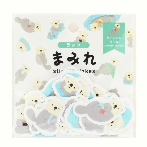 World Craft Flake Stickers Covered Flake Stickers 15 patterns x 3 sheets (45 sheets included) Sea Otter MRFS-010