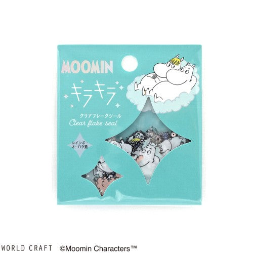 World Craft Flake Stickers Moomin Sparkling Clear Flake Stickers 30 Sheets (10 Patterns x 3 Each) Moomin and Snoke's Father MOKFS-109