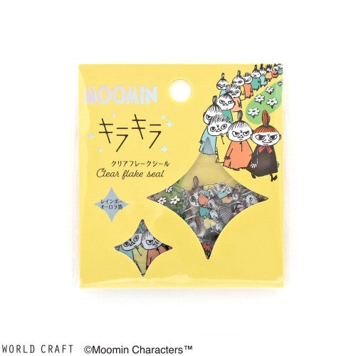 World Craft Flake Stickers Moomin Sparkling Clear Flake Stickers 30 Sheets (10 Patterns x 3 Each) Little My and Siblings MOKFS-110