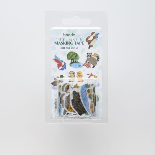 bande sticker masking roll sticker H125�~W68�~D48mm Embroidery forest waterside BDA749