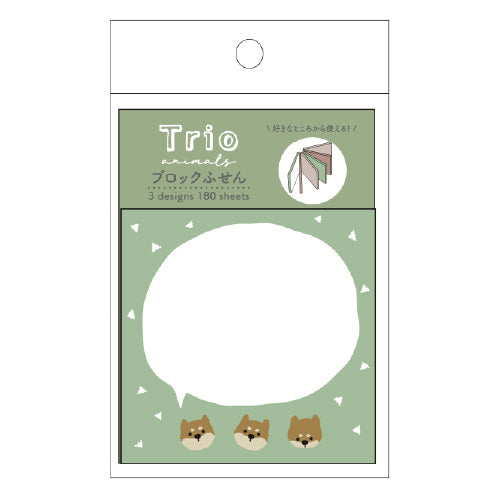 Lab Clip Sticky Trio/Block Sticky 4 Patterns x 25 Sheets Shibainu TRBF01-SB