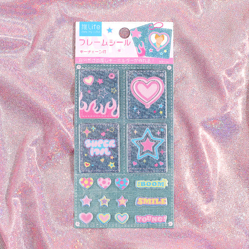 BGM Frame Seal Frame Seal Denim 1 sheet with key chain Frame Seal Denim BS-FRS001