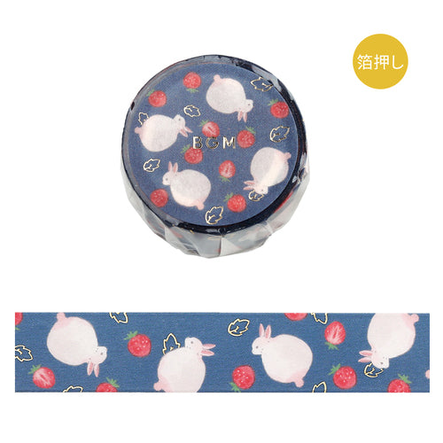 BGM Masking Tape Rabbit Country/Strawberry Daifuku 20mm*5m Rabbit Country/Strawberry Daifuku BM-SDG039