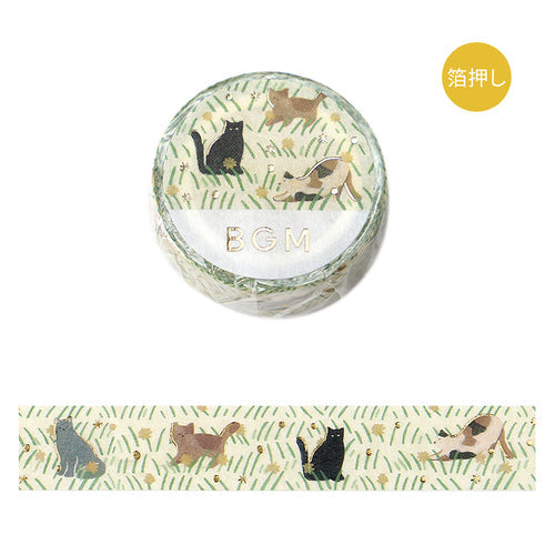 BGM Masking Tape Flower Notebook/Cats 15mmx5m BM-SAG016