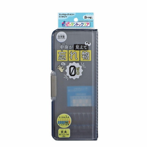 Kutsuwa Pen Case Pittanton Clear Pencil Case Navy CH211NB