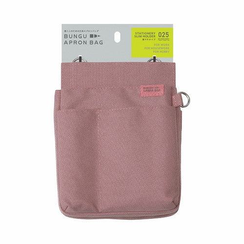 Kutsuwa Pouch Stationery Apron Bag Thin Gusset Pink BE025PK
