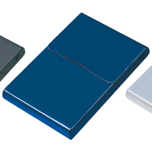 Reimei Business Card Holder Aluminum Card Case (Vertical Sliding Type) Blue Blue CHA825A