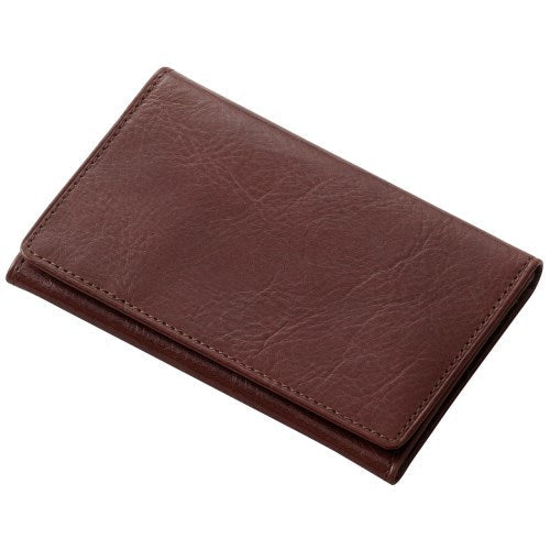 Reimei business card holder BLOOMSBURY business card holder (sasa gusset) dark brown dark brown NN8007E