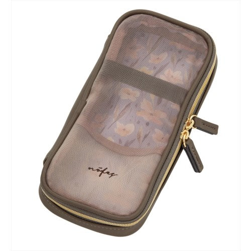 Reimei Pen Case Nofes Round Mesh Pen Case Brownish Gray Brownish Gray NSF1221N