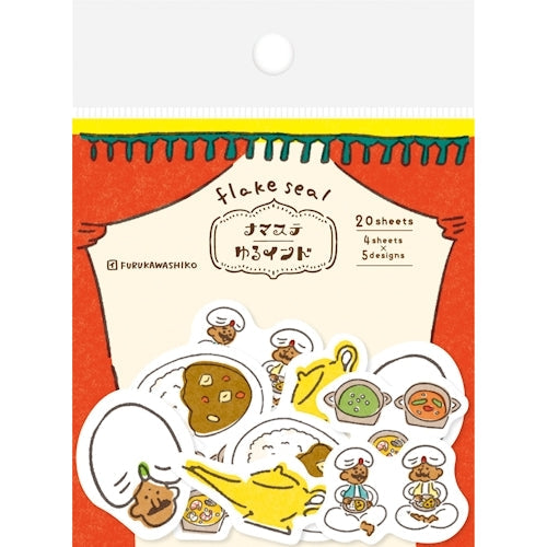 Furukawa Shiko 스티커, 와시 플레이크 스티커, 5 개의 패턴, 각각 4 장, 총 20 장, Jiman 's Carena Maste Yuru India QSA210