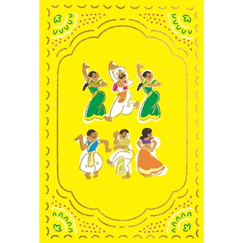 Furukawa Shiko Postcard Foil Stamped Postcard 1 piece Dancing Namaste Yuru India HJ044