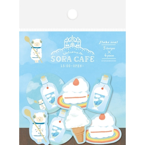 Furukawa Shiko Washi Flake 스티커 Washi Flake 스티커 Soracafe 5 패턴, 각각 4 개, 총 20 장, Day QSA217
