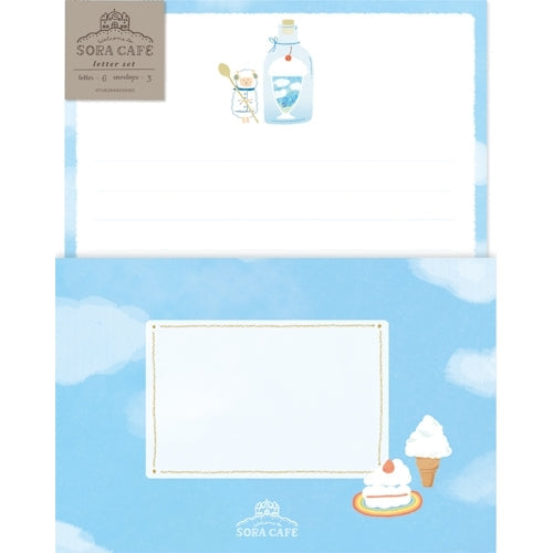 Furukawa Shiko Letter Set SORACAFE 6 pieces of stationery, 3 envelopes, daytime LLL439