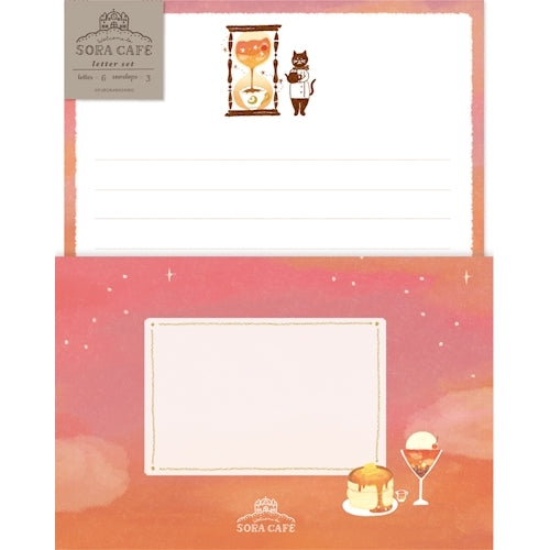 Furukawa Shiko Letter Set Letter Set SORACAFE 6 pieces of stationery 3 pieces of envelopes Evening LLL440