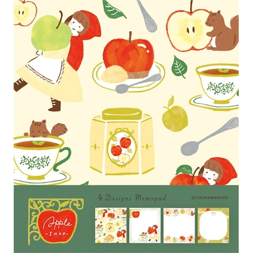 Furukawa Shiko Memo Pad Memo Pad 100 sheets (4 patterns assorted) Apple Shop LM276