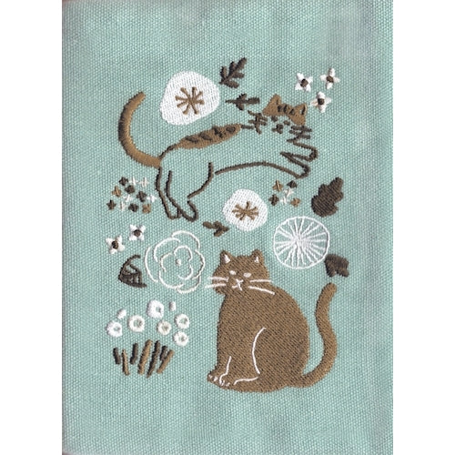 Furukawa Shiko Book Cover Embroidered Book Cover HONTOWATASHI 1 Piece Purr Cat QE76