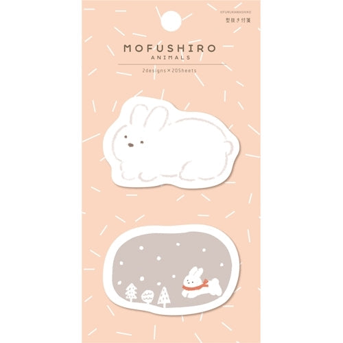 Furukawa Shiko Sticky Notes, Die Cut Sticky Notes, 2 Patterns, 20 Pieces Each, Rabbit QF185