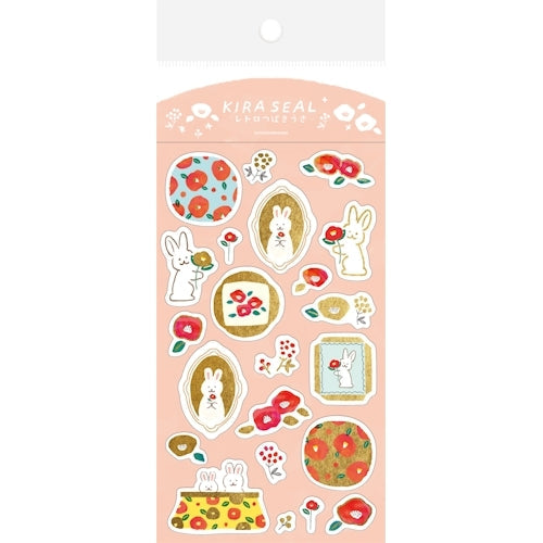 Furukawa Shiko Sticker Sheet Foil Stamped Sticker Sheet 1 Sheet Retro Tsubaki Usa QS259