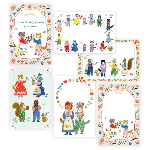 Hogensha postcard paper postcard paper fluffy friends 25-564