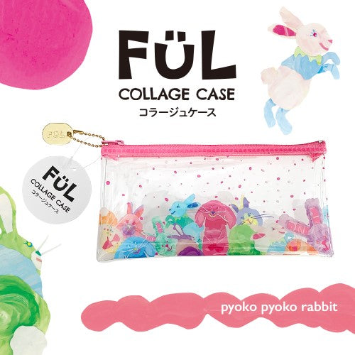 Kyoei Plastic Clear Case FUL Collage Case 01 Clear Case with Design Rabbit F-CC-01