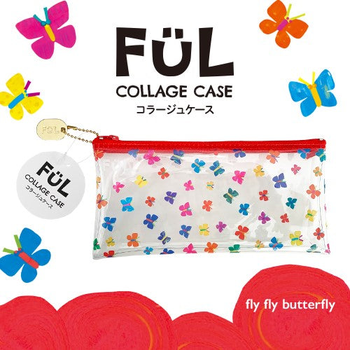 Kyoei Plastic Clear Case FUL Collage Case 02 Clear Case with Design Butterfly F-CC-02