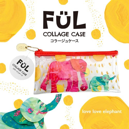 Kyoei Plastic Clear Case FUL Collage Case 03 Clear Case with Design Elephant F-CC-03