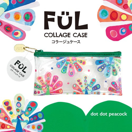 Kyoei Plastic Clear Case FUL Collage Case 05 Clear Case with Design Peacock F-CC-05
