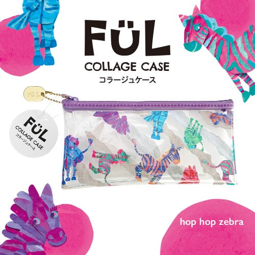 Kyoei Plastic Clear Case FUL Collage Case 08 Clear Case with Design Zebra F-CC-08