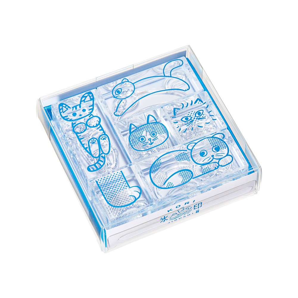 King Jim Stamp HITOTOKI KORIJIRUSHI (Ice Seal) Set of 6 Cat Set CLSS-005