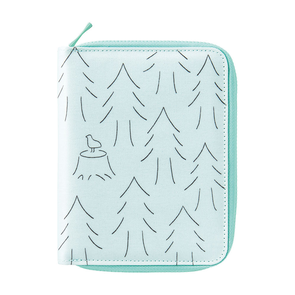 King Jim Note Cover HITOTOKI NOTE Passport Size Round Zip Type Swan HN-PF02