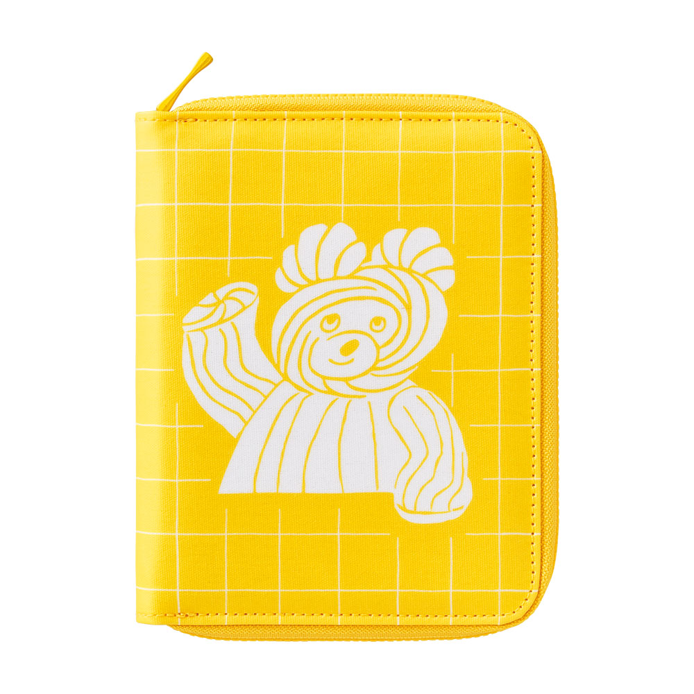 King Jim Note Cover HITOTOKI NOTE Passport Size Round Zip Type Kumacky HN-PF03