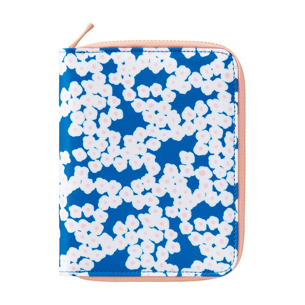 King Jim Note Cover HITOTOKI NOTE Passport Size Round Zip Type Flower HN-PF04