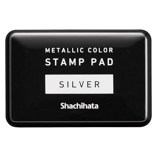 Shachihata 스탬프 패드 메탈릭 컬러 스탬프 패드 실버 HPM-2-S