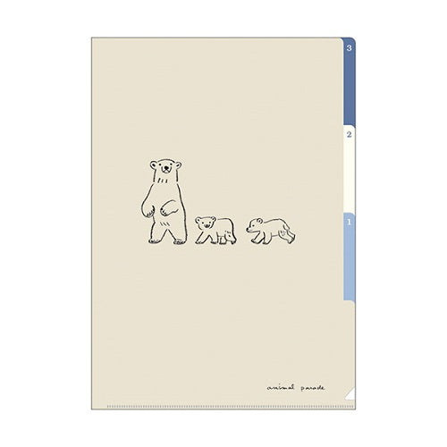 RYURYU Clear Holder Anipare Clear Holder 3 Pockets/A4 Polar Bear NCH101