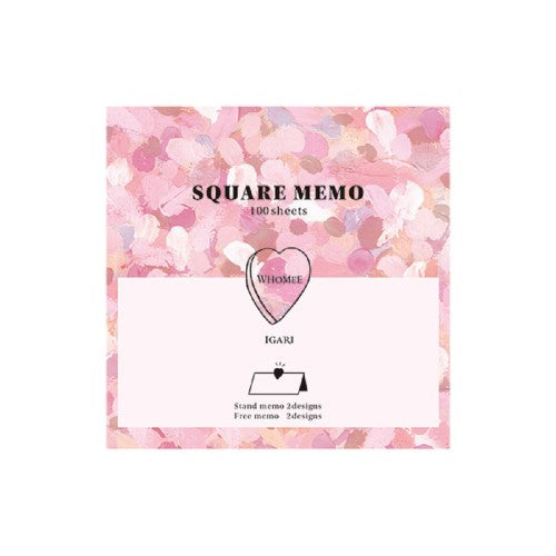 RYURYU Memo Pad WHOMEE Square Memo Pad Pink Drop Pink Drop WHM01