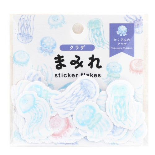 World Craft Flake Stickers Covered Flake Stickers 15 patterns x 3 sheets (45 sheets included) Jellyfish MRFS-012