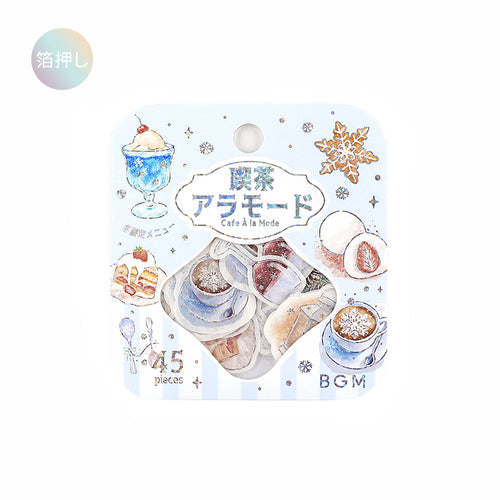 BGM flake sticker Cafe a la mode 15 types x 3, 45 pieces BS-FGLW009