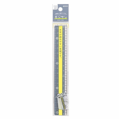 Kutsuwa Ruler Mojisashi Ruler (18cm) 18cm Gray KB034GY