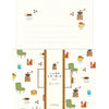 Furukawa Shiko Letter 세트, 스탬프 편지, 8 개 조격부, 4 개 봉투, Cafe LLH4