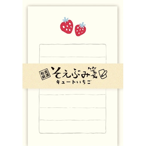 Furukawa Shiko Letter Set, Soebumi Paper, 30 조각의 편지지, 5 개의 봉투, 귀여운 딸기, LS485