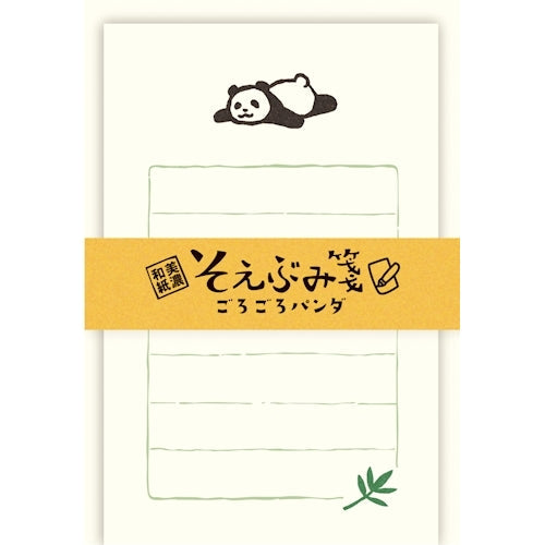 Furukawa Shiko Letter Set, Soebumi Paper, 30 조각의 문구, 5 개 봉투, Gorogoro Panda LS497