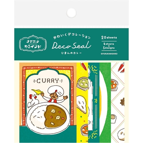 Furukawa Shiko 스티커, 데코 스티커, 5 개의 패턴, 각각 4 개, 총 20 개, Jiman 's Carena Maste Yuru India QA27