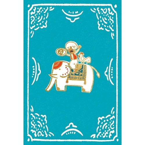 Furukawa Shiko 엽서 포일 스탬프 엽서 1 조각 인디언 코끼리 Namaste Yuru India HJ041